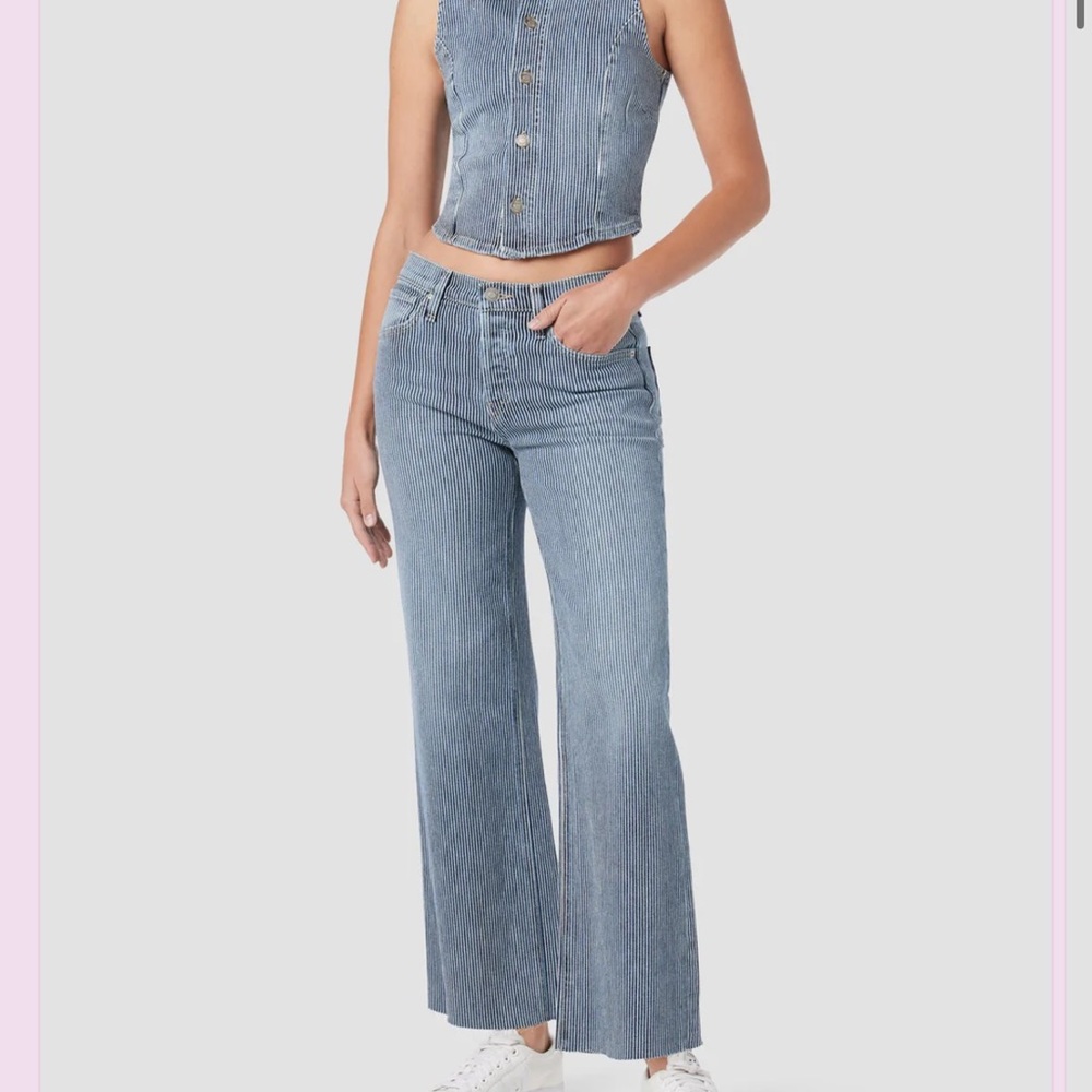 Hudson striped Jeans Blue Flare Wide Leg Denim